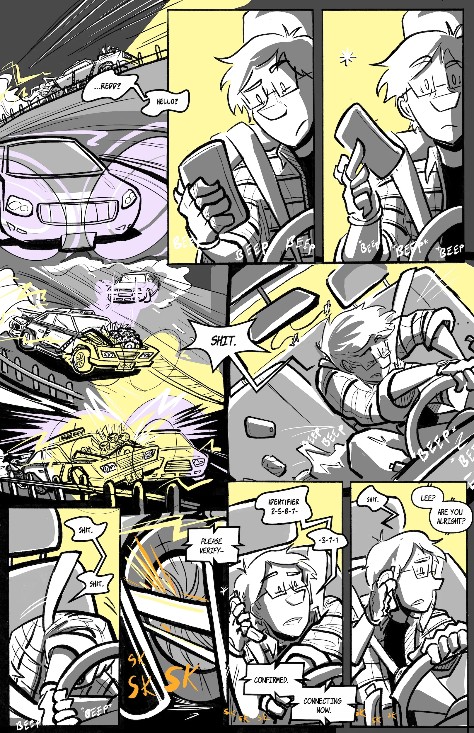 reminder that all driving behavior in this comic is not only meant to be taken as realism but is in fact actively endorsed by the author