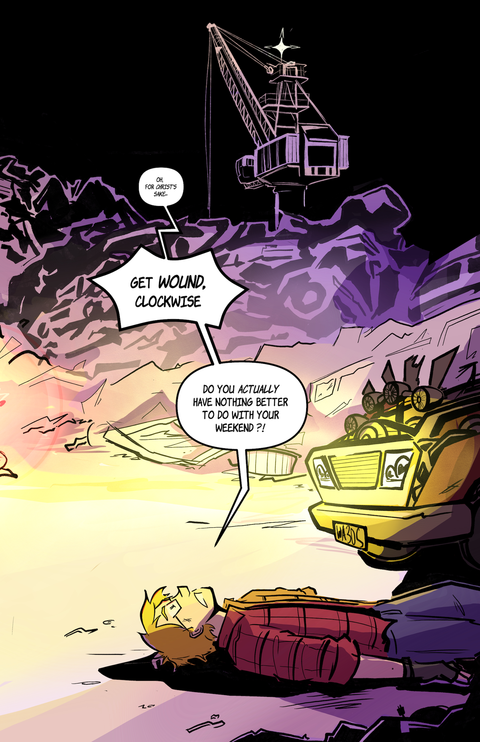 my mom, seeing this spread, demonstrating some fundamental gap in our artistic tastes: "Oh no, I hope she doesn't shoot him!"